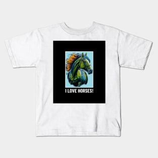 Horse Lover Art Kids T-Shirt